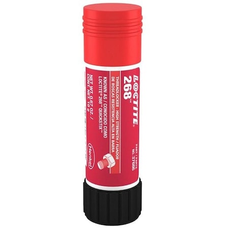 Henkel Anaerobic Threadlocker; General Purpose; Stick; 0.041 Lb; Paste; Close Fitting Part; Red 268 RED 19G IDH 826035